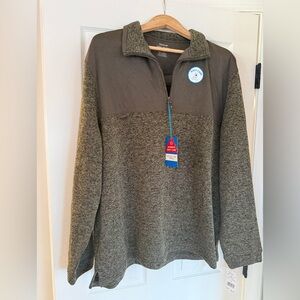 Men’s Pull Over Fleece Haggar Cool 18 Pro 1/4 Zip  Mens Sz 2XLong Sleeve